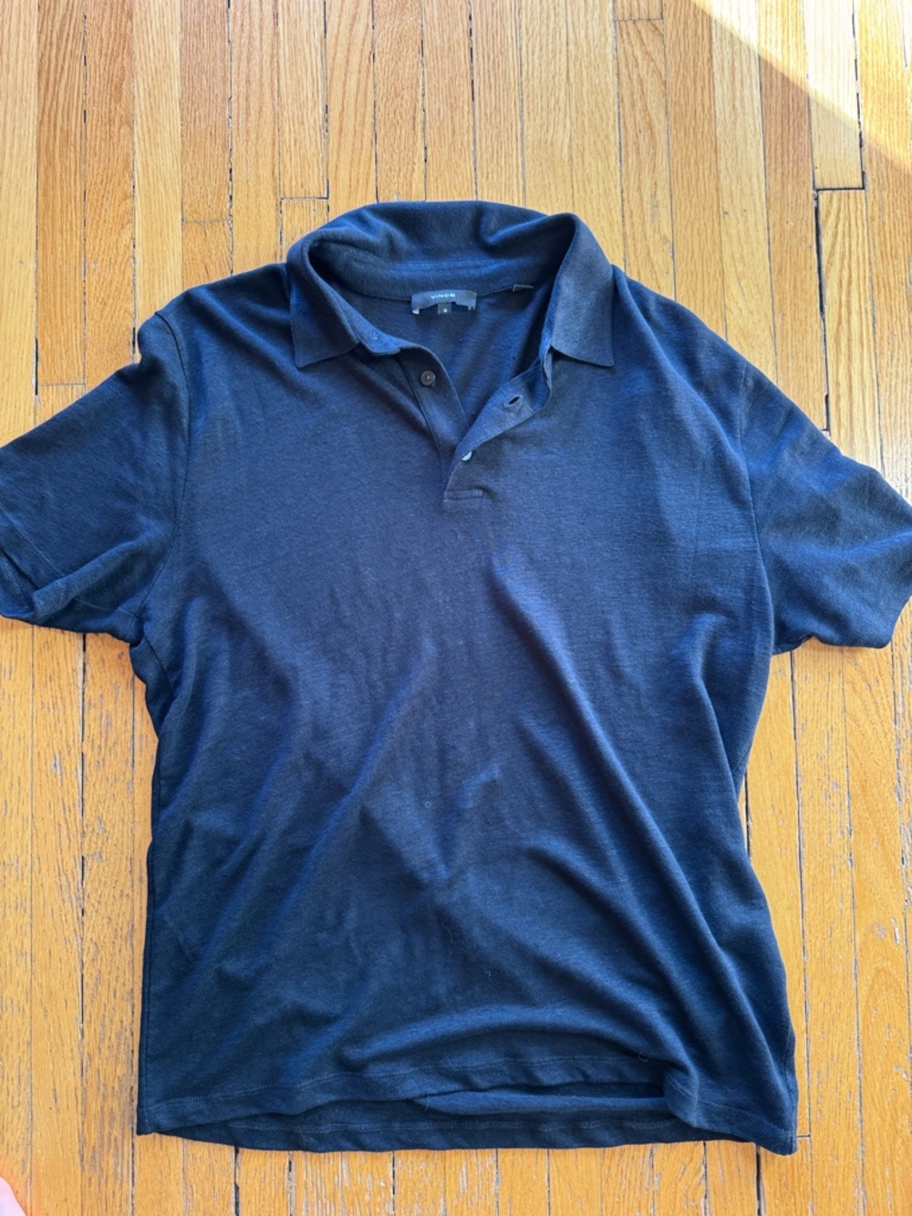 Navy Vince 100% Linen Polo